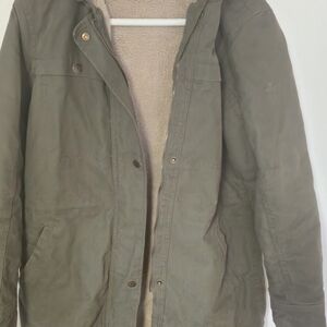 Men's Khaki Hooded Military Jacket